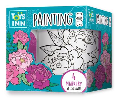 Opakowanie Kubek do kolorowania Peonie z markerami STNUX