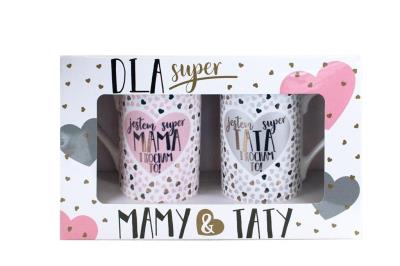 Opakowanie Kubek komplet Q 896 Super mama/tata (serduszka)
