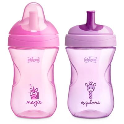 Okładka książki Kubek niekapek z ustnikem słomka 266ml różowy