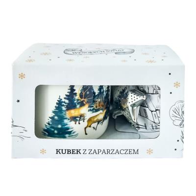 Opakowanie Kubek z zaparzaczem Choinki