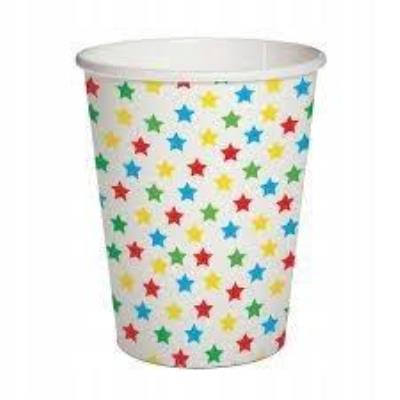 Opakowanie Kubki papierowe eko Kolorowe gwiazdki 250ml 10szt