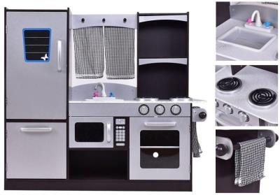 Opakowanie Kuchnia drewniana srebrna z lodówką i piekarnikiem