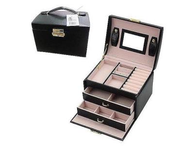 Opakowanie Kuferek na biżuterię czarny z ekoskóry