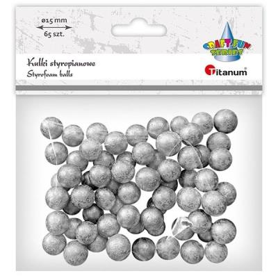 Opakowanie Kulki styropianowe 15mm 65szt srebrne