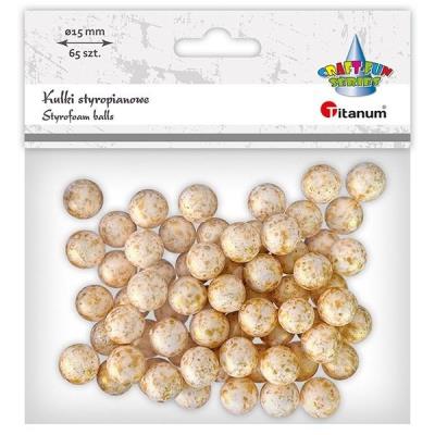 Opakowanie Kulki styropianowe 15mm 65szt złote