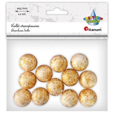 Opakowanie Kulki styropianowe 25mm 12szt złote