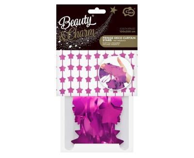 Opakowanie Kurtyna B&C gwiazdki matowa magenta 100x200cm