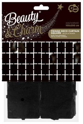 Opakowanie Kurtyna B&C kwadrat metaliczna czarna 100x200cm