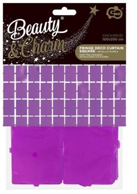 Opakowanie Kurtyna B&C kwadrat metaliczna fioletowa 100x200cm