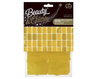 Opakowanie Kurtyna B&C kwadrat metaliczna złota 100x200cm