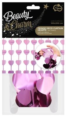 Kurtyna B&C serca matowa fioletowa 100x200cm. Wydawca: GODAN. SmakLiter.pl Opakowanie Kurtyna B&C serca matowa fioletowa 100x200cm