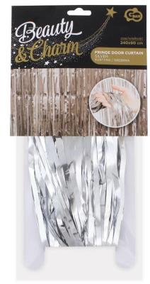 Opakowanie Kurtyna dekoracyjna srebrna 90x240cm