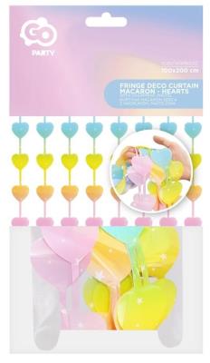 Opakowanie Kurtyna Macaron serca pastelowe nadruk 100x200cm