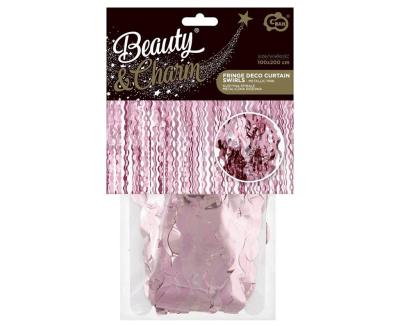 Kurtyna spirale metaliczna różowa 100x200cm. Wydawca: GODAN. SmakLiter.pl Opakowanie Kurtyna spirale metaliczna różowa 100x200cm