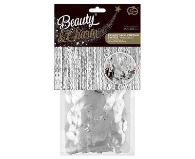 Kurtyna Spirale metaliczna srebrna 100x200cm. Wydawca: GODAN. SmakLiter.pl Opakowanie Kurtyna Spirale metaliczna srebrna 100x200cm