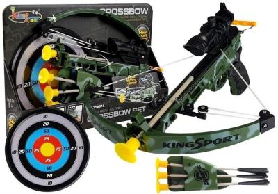 Opakowanie Kusza z tarczą + 3 strzały kołczan celownik laser