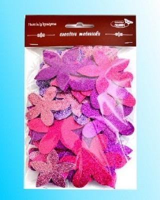 Opakowanie Kwiatki brokatowe 60szt