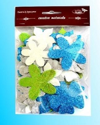 Opakowanie Kwiatki brokatowe 60szt