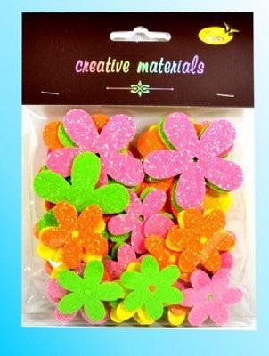 Opakowanie Kwiatki z pianki opalizującej wiosenne 56szt