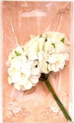 Opakowanie Kwiaty materiałowe kremowe 4cm 6szt