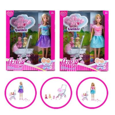 Opakowanie Lalka Anlily 30 cm z bliżniakami i wózkiem
