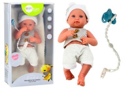 Opakowanie Lalka bobas w biało-szarym ubranku