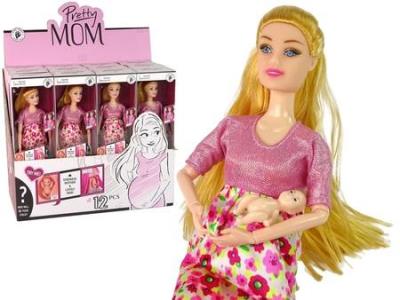 Opakowanie Lalka w ciąży różowa sukienka w kwiaty