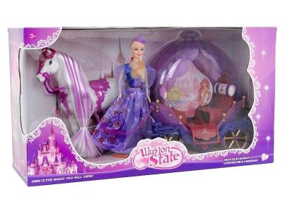 Opakowanie Lalka z karocą i koniem na baterie