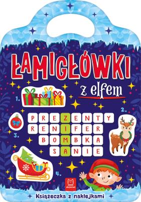 Okładka książki Łamigłówki z elfem. Książeczka z naklejkami