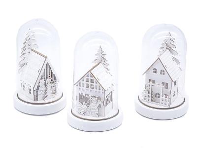 Opakowanie Lampka ledowa z motywem świątecznym szklana MIX