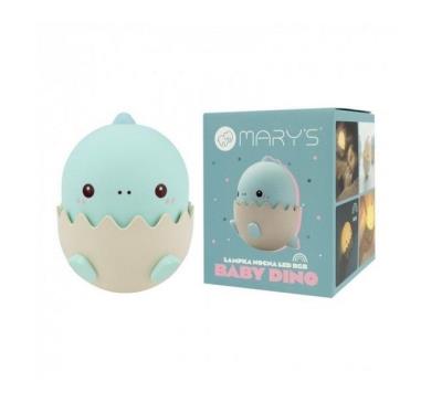 Lampka nocna LED baby dino niebieski. Wydawca: Mary's. SmakLiter.pl Opakowanie Lampka nocna LED baby dino niebieski