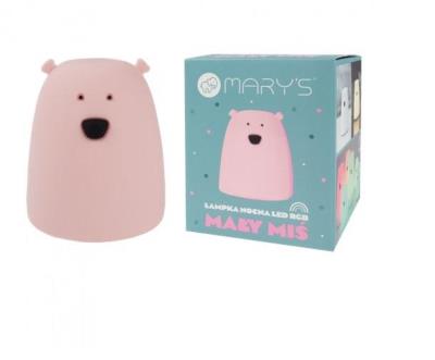 Opakowanie Lampka nocna LED RGB Miś mały różowy