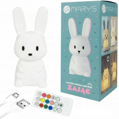 Opakowanie Lampka nocna LED RGB+WW + R/C zając mały biały