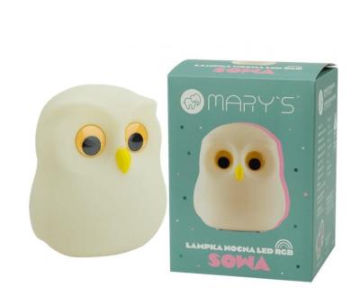 Lampka nocna LED sowa. Wydawca: Mary's. SmakLiter.pl Opakowanie Lampka nocna LED sowa