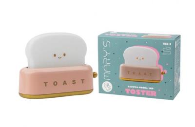 Lampka nocna LED toster różowy. Wydawca: Mary's. SmakLiter.pl Opakowanie Lampka nocna LED toster różowy