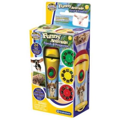 Latarka i projektor - Śmieszne zwierzęta. Wydawca: Brainstorm. SmakLiter.pl Opakowanie Latarka i projektor - Śmieszne zwierzęta