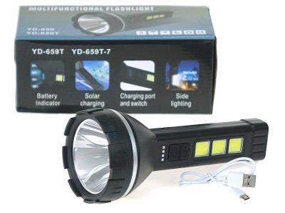 Latarka z ładowarką USB i baterią solarną. Wydawca: ADAR. SmakLiter.pl Opakowanie Latarka z ładowarką USB i baterią solarną