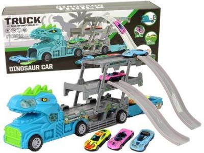 Opakowanie Laweta dinozaur rozkładana z wyrzutnią 3 autka