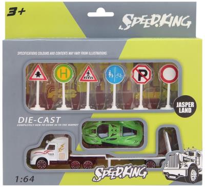 Opakowanie Laweta metalowa z autem i znakami