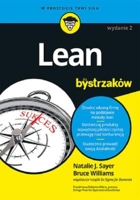 Lean dla bystrzaków. Wydanie II. Autor: Natalie J. Sayer, Bruce Williams. SmakLiter.pl Okładka książki Lean dla bystrzaków. Wydanie II