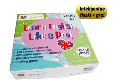 Okładka książki Learn English Like a Pro fiszki + gra A1