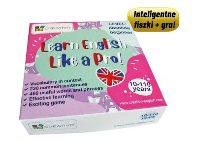 Okładka książki Learn English Like a Pro fiszki + gra Begginer