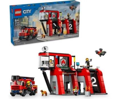 Opakowanie LEGO(R) CITY 60414 (2szt) Remiza strażacka z wozem