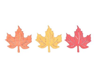 Opakowanie Liść dekoracja drewniana 4cm 12szt