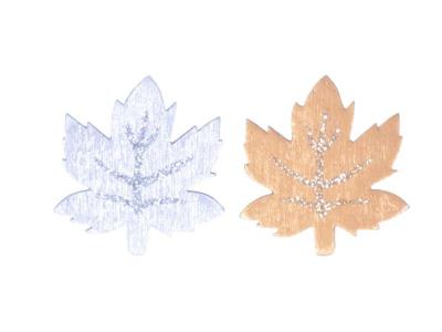 Opakowanie Liść klonu dekoracja złoty i srebrny 4cm 12szt