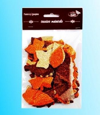 Opakowanie Listki brokatowe tonacja brązowa 60szt