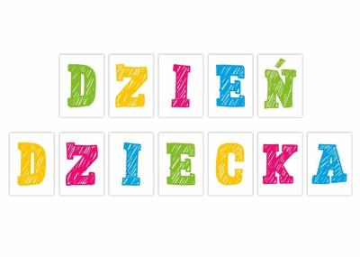 Opakowanie Litery dekoracyjne A4 - Dzień dziecka 12el