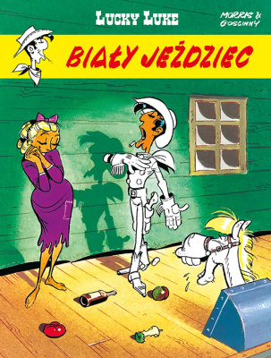 Lucky Luke. Biały jeździec. Tom 43. Autor: René Goscinny, Morris. SmakLiter.pl Okładka książki Lucky Luke. Biały jeździec. Tom 43