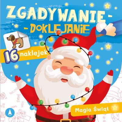 Magia świąt. Zgadywanie-doklejanie. Autor: Grabias Sabina. SmakLiter.pl Okładka książki Magia świąt. Zgadywanie-doklejanie
