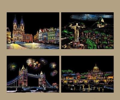 Opakowanie Magiczna Zdrapka - 4w1 Jasne miasta 21x30cm